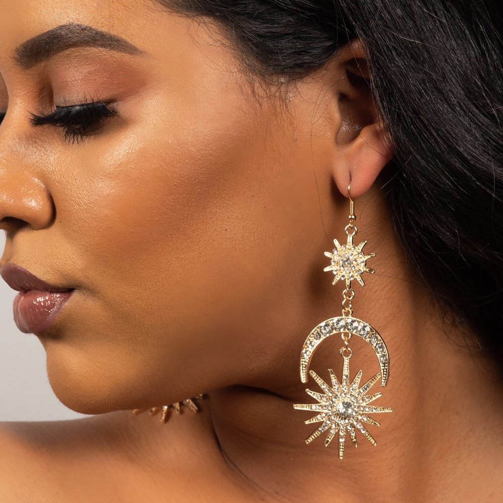 COPY - Sun-Moon-Star Drop Earrings